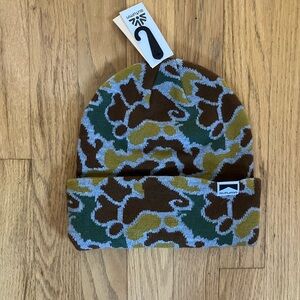 Kids Camo Knit Beanie - Brown, Green, Gold